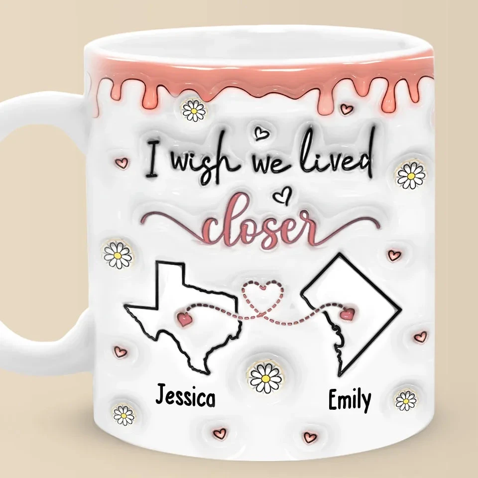 Friendship Transcends Distance And Time - Bestie Personalized Custom 3D Inflated Effect Printed Mug - Gift For Best Friends, BFF, Sisters 1 Friendship Transcends Distance And Time - Bestie Personalized Custom 3D Inflated Effect Printed Mug - Gift For Best Friends, BFF, Sisters