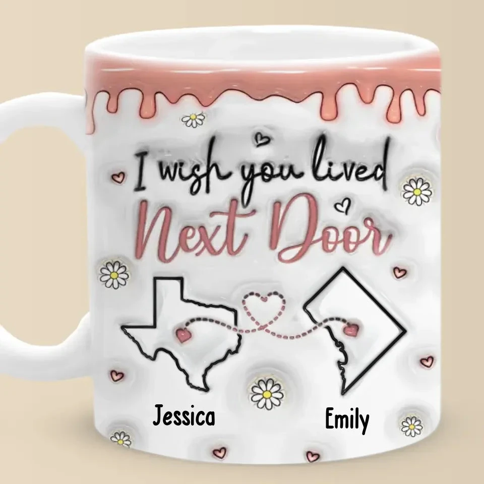 Friendship Transcends Distance And Time - Bestie Personalized Custom 3D Inflated Effect Printed Mug - Gift For Best Friends, BFF, Sisters 2 Friendship Transcends Distance And Time - Bestie Personalized Custom 3D Inflated Effect Printed Mug - Gift For Best Friends, BFF, Sisters - Image 2