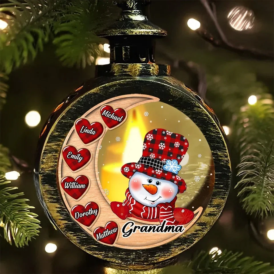 Building Snowmen, Building Bonds - Family Personalized Custom Candlelight Lantern Ornament - Christmas Gift For Family Members 4 Building Snowmen, Building Bonds - Family Personalized Custom Candlelight Lantern Ornament - Christmas Gift For Family Members - Image 4