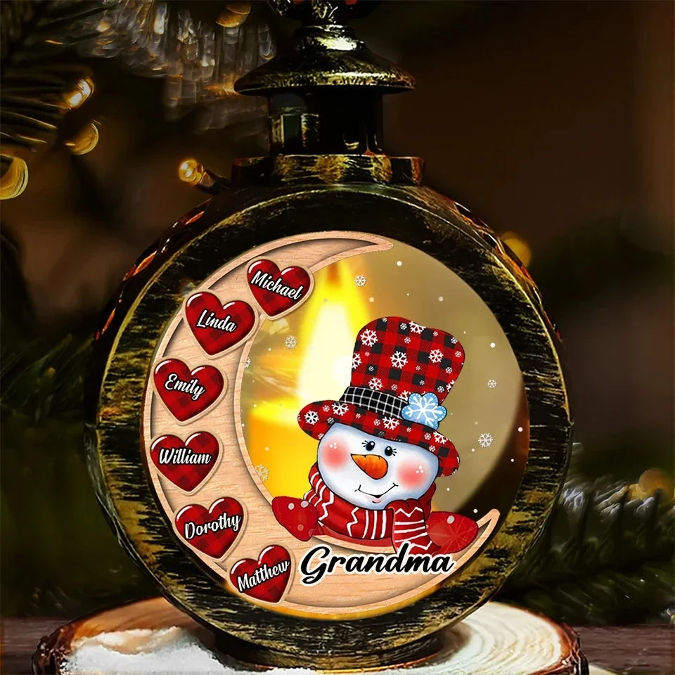 Building Snowmen, Building Bonds - Family Personalized Custom Candlelight Lantern Ornament - Christmas Gift For Family Members 1 Building Snowmen, Building Bonds - Family Personalized Custom Candlelight Lantern Ornament - Christmas Gift For Family Members