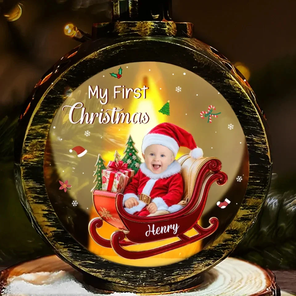 Custom Photo Tiny Hands, Big Christmas Magic - Family Personalized Custom Candlelight Lantern Ornament - Christmas Gift For Baby Kids, Newborn Baby, First Christmas 2 Custom Photo Tiny Hands, Big Christmas Magic - Family Personalized Custom Candlelight Lantern Ornament - Christmas Gift For Baby Kids, Newborn Baby, First Christmas - Image 2
