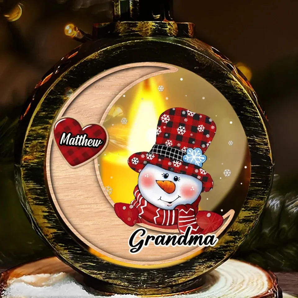 Building Snowmen, Building Bonds - Family Personalized Custom Candlelight Lantern Ornament - Christmas Gift For Family Members 2 Building Snowmen, Building Bonds - Family Personalized Custom Candlelight Lantern Ornament - Christmas Gift For Family Members - Image 2