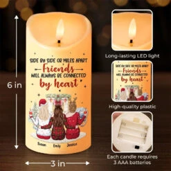 Friends Will Always Be Connected By Heart - Bestie Personalized Custom LED Candle - Christmas Gift For Best Friends, BFF, Sisters 7 Friends Will Always Be Connected By Heart - Bestie Personalized Custom LED Candle - Christmas Gift For Best Friends, BFF, Sisters -Pawfect House Store 670e132e95907