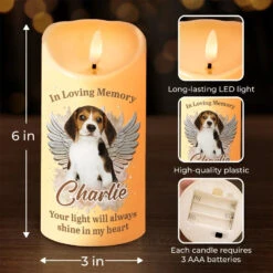 Custom Photo In Our Hearts, You Will Always Stay - Memorial Personalized Custom LED Candle - Sympathy Gift, Christmas Gift For Pet Owners, Pet Lovers -Pawfect House Store 670e148060d7e