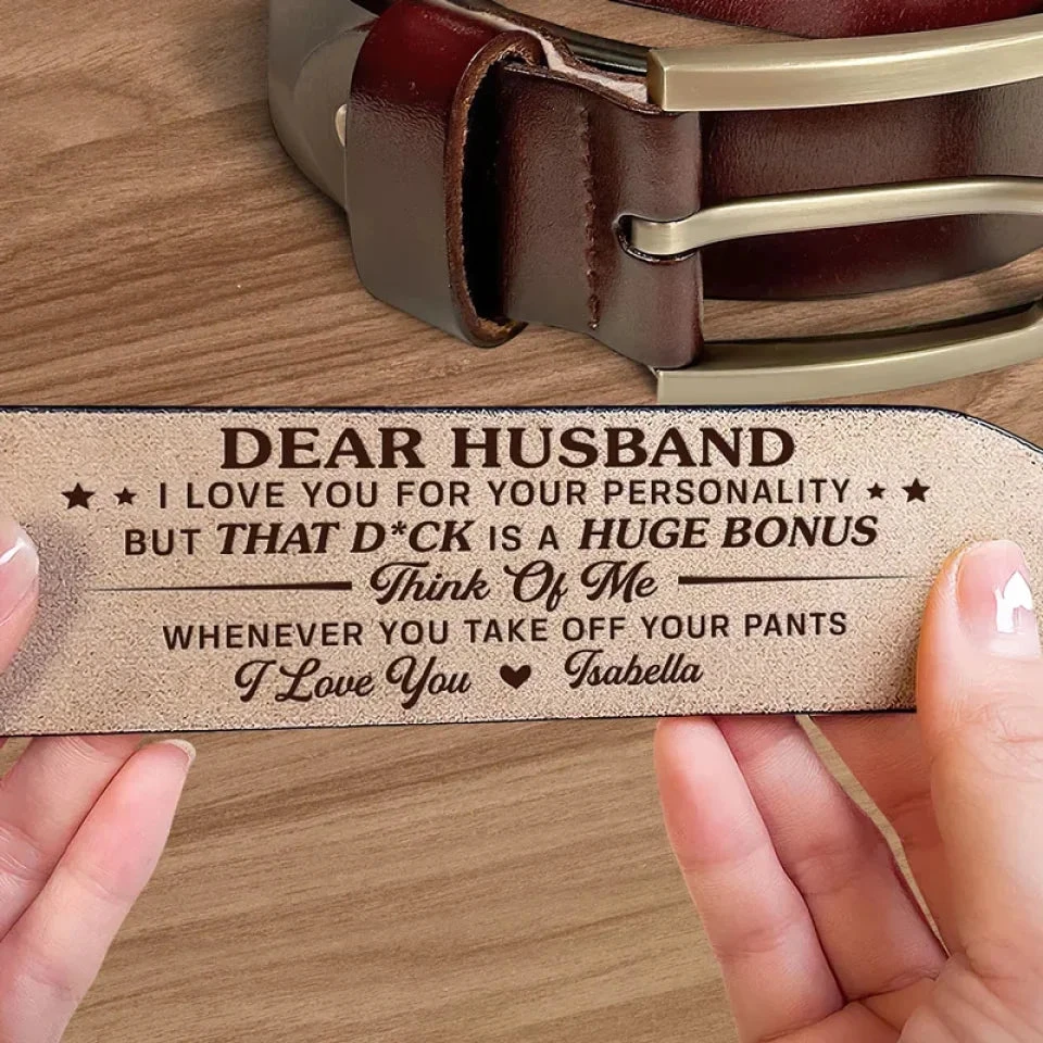 To My Husband, I Love You - Couple Personalized Custom Engraved Leather Belt - Gift For Husband, Anniversary 2 To My Husband, I Love You - Couple Personalized Custom Engraved Leather Belt - Gift For Husband, Anniversary - Image 2