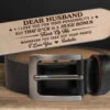 To My Husband, I Love You - Couple Personalized Custom Engraved Leather Belt - Gift For Husband, Anniversary