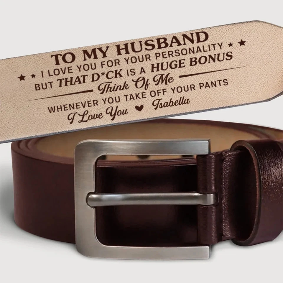 To My Husband, I Love You - Couple Personalized Custom Engraved Leather Belt - Gift For Husband, Anniversary 4 To My Husband, I Love You - Couple Personalized Custom Engraved Leather Belt - Gift For Husband, Anniversary - Image 4