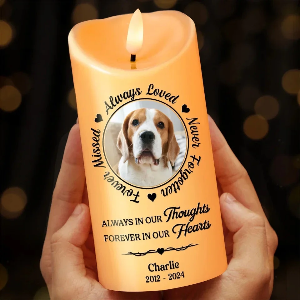 Custom Photo Your Light Will Always Shine In Our Hearts - Memorial Personalized Custom LED Candle - Christmas Gift, Sympathy Gift For Pet Owners, Pet Lovers 3 Custom Photo Your Light Will Always Shine In Our Hearts - Memorial Personalized Custom LED Candle - Christmas Gift, Sympathy Gift For Pet Owners, Pet Lovers - Image 3