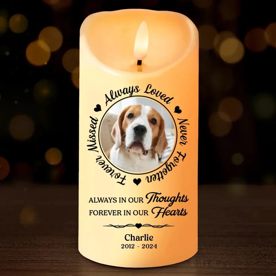 Custom Photo Your Light Will Always Shine In Our Hearts - Memorial Personalized Custom LED Candle - Christmas Gift, Sympathy Gift For Pet Owners, Pet Lovers 2 Custom Photo Your Light Will Always Shine In Our Hearts - Memorial Personalized Custom LED Candle - Christmas Gift, Sympathy Gift For Pet Owners, Pet Lovers - Image 2