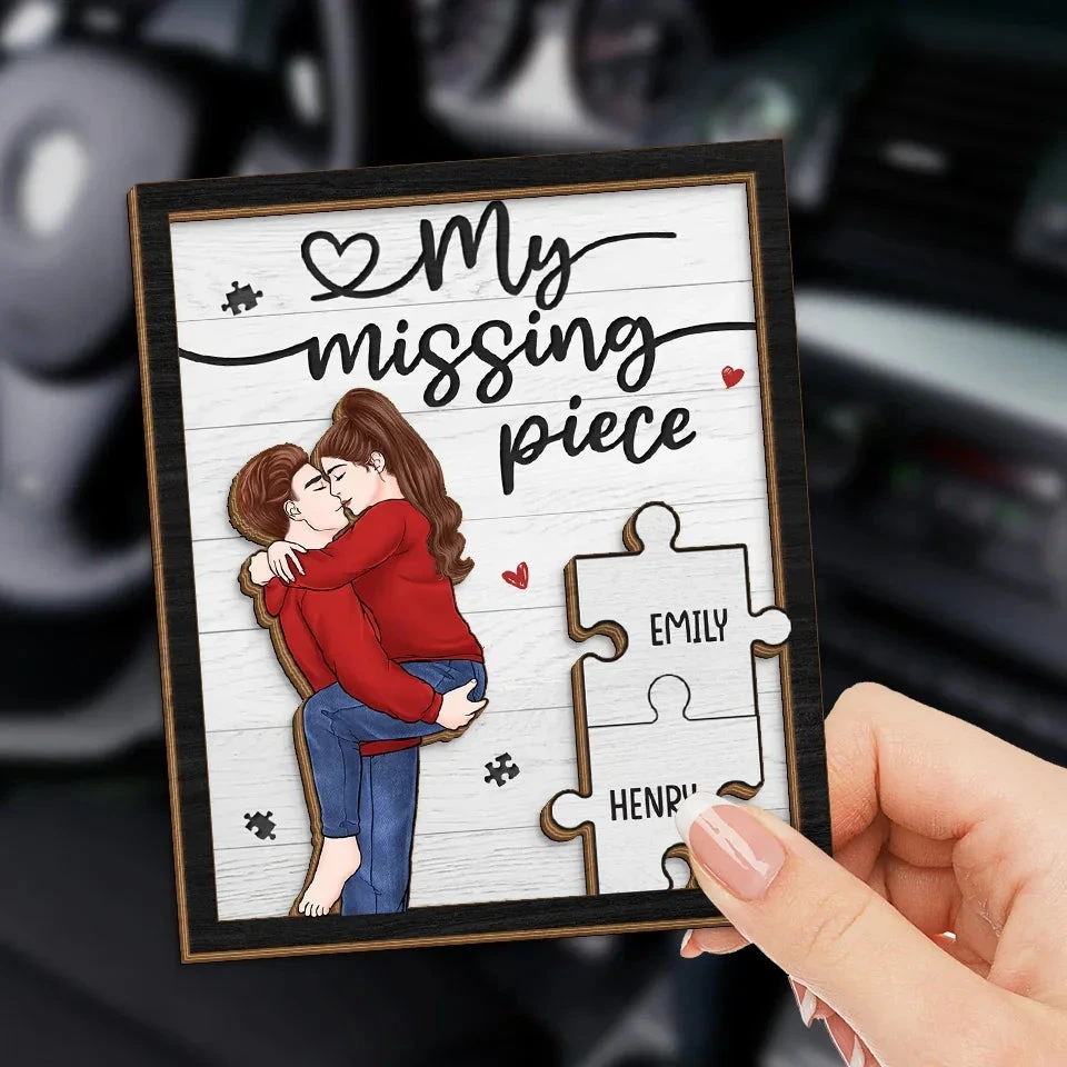 You Are My Missing Piece - Couple Personalized Custom Car Visor Clip - Christmas Gift For Husband Wife, Anniversary 3 You Are My Missing Piece - Couple Personalized Custom Car Visor Clip - Christmas Gift For Husband Wife, Anniversary - Image 3