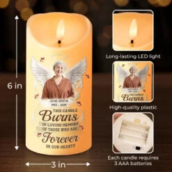 Custom Photo In Our Hearts You Will Always Stay, Loved And Remembered Every Day - Memorial Personalized Custom LED Candle - Sympathy Gift, Christmas Gift For Family Members -Pawfect House Store 6711d9785c94e
