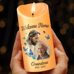 Custom Photo Home With God, But Your Love Will Never Fade - Memorial Personalized Custom LED Candle - Sympathy Gift, Christmas Gift For Family Members 6 Custom Photo Home With God, But Your Love Will Never Fade - Memorial Personalized Custom LED Candle - Sympathy Gift, Christmas Gift For Family Members -Pawfect House Store 671200fa6060c