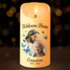 Custom Photo Home With God, But Your Love Will Never Fade - Memorial Personalized Custom LED Candle - Sympathy Gift, Christmas Gift For Family Members