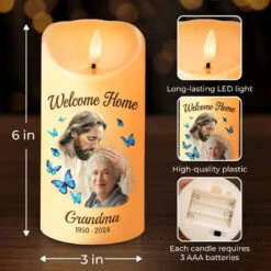 Custom Photo Home With God, But Your Love Will Never Fade - Memorial Personalized Custom LED Candle - Sympathy Gift, Christmas Gift For Family Members 7 Custom Photo Home With God, But Your Love Will Never Fade - Memorial Personalized Custom LED Candle - Sympathy Gift, Christmas Gift For Family Members -Pawfect House Store 67120100adbb1