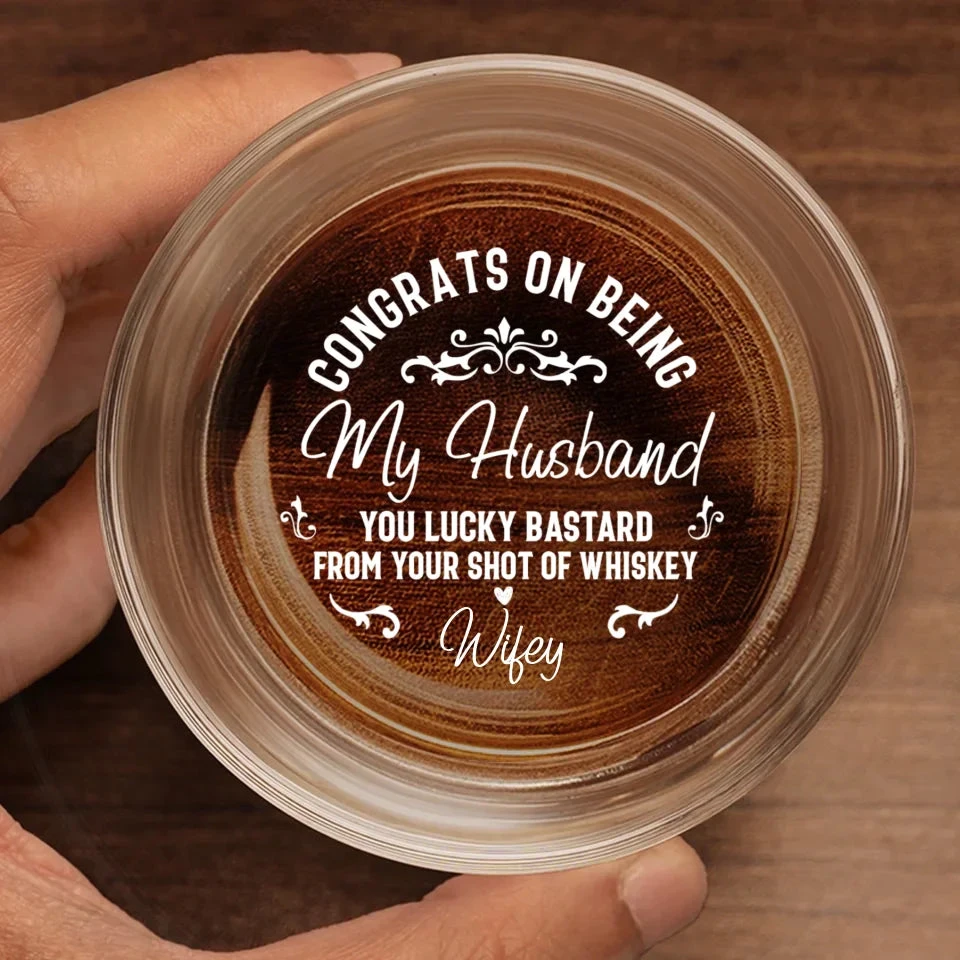 Congrats On Being My Boyfriend - Couple Personalized Custom Whiskey Glass - Gift For Husband Wife, Anniversary 2 Congrats On Being My Boyfriend - Couple Personalized Custom Whiskey Glass - Gift For Husband Wife, Anniversary - Image 2