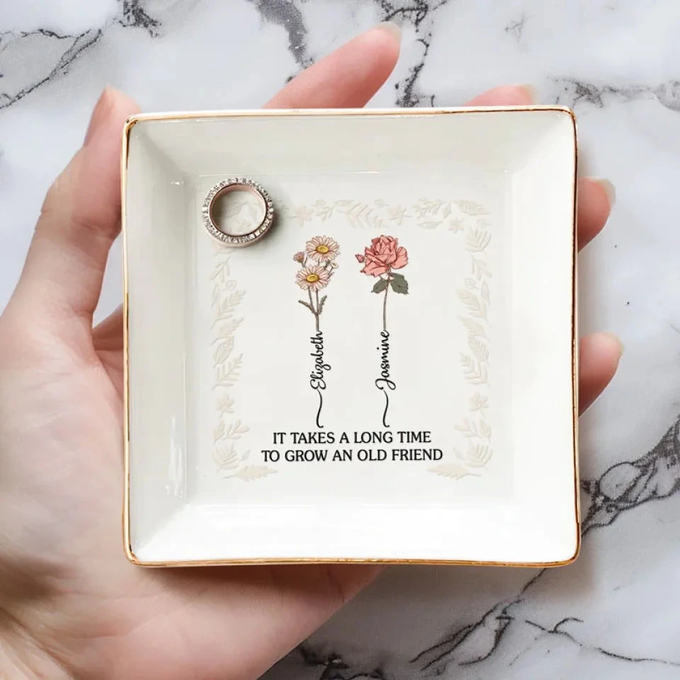 Bloom Like Your Bestie - Bestie Personalized Custom Jewelry Dish - Gift For Best Friends, BFF, Sisters 4 Bloom Like Your Bestie - Bestie Personalized Custom Jewelry Dish - Gift For Best Friends, BFF, Sisters - Image 4