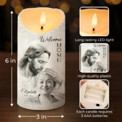 Custom Photo Though Absent, You Are Always Near - Memorial Personalized Custom LED Candle - Sympathy Gift, Christmas Gift For Family Members -Pawfect House Store 6716fef8e049f