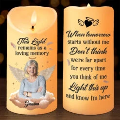 Custom Photo Life May End, But Love Doesn’t - Memorial Personalized Custom LED Candle - Sympathy Gift, Christmas Gift For Family Members