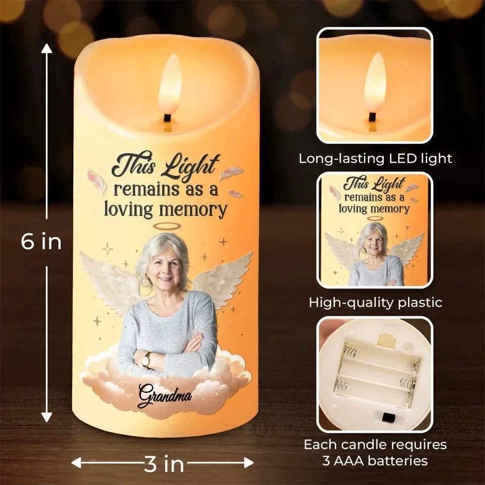 Custom Photo Life May End, But Love Doesn’t - Memorial Personalized Custom LED Candle - Sympathy Gift, Christmas Gift For Family Members 4 Custom Photo Life May End, But Love Doesn’t - Memorial Personalized Custom LED Candle - Sympathy Gift, Christmas Gift For Family Members - Image 4