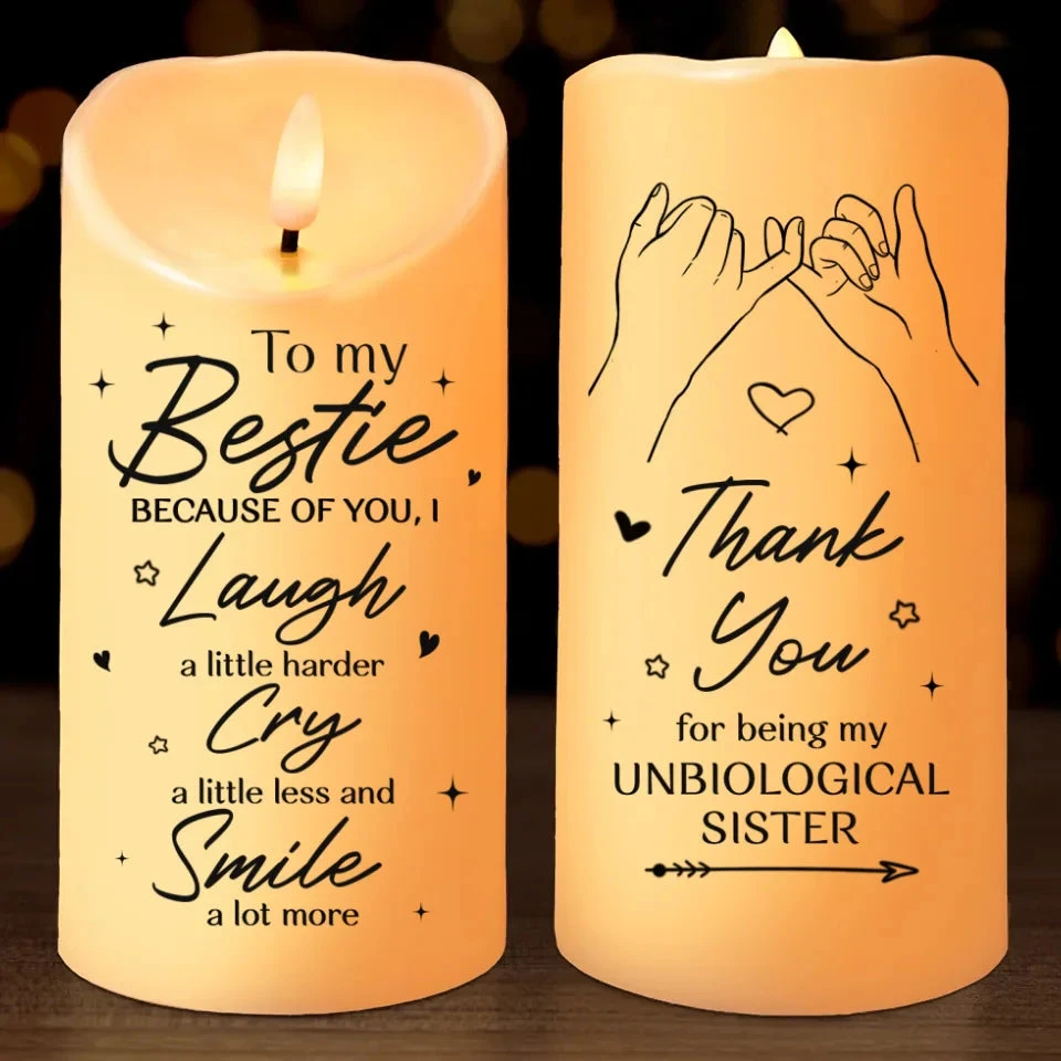 Forever Kind Of Friendship - Bestie Personalized Custom LED Candle - Christmas Gift For Best Friends, BFF, Sisters 2 Forever Kind Of Friendship - Bestie Personalized Custom LED Candle - Christmas Gift For Best Friends, BFF, Sisters - Image 2