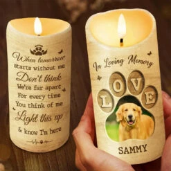 Custom Photo Light This Up And Know I'm Here - Memorial Personalized Custom LED Candle - Sympathy Gift, Christmas Gift For Family Members -Pawfect House Store 67177d2ecaf26