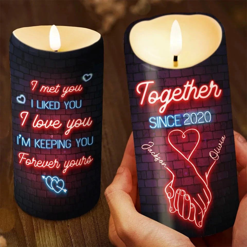 In Your Hand, I Found My Forever - Couple Personalized Custom LED Candle - Christmas Gift For Husband Wife, Anniversary 3 In Your Hand, I Found My Forever - Couple Personalized Custom LED Candle - Christmas Gift For Husband Wife, Anniversary - Image 3