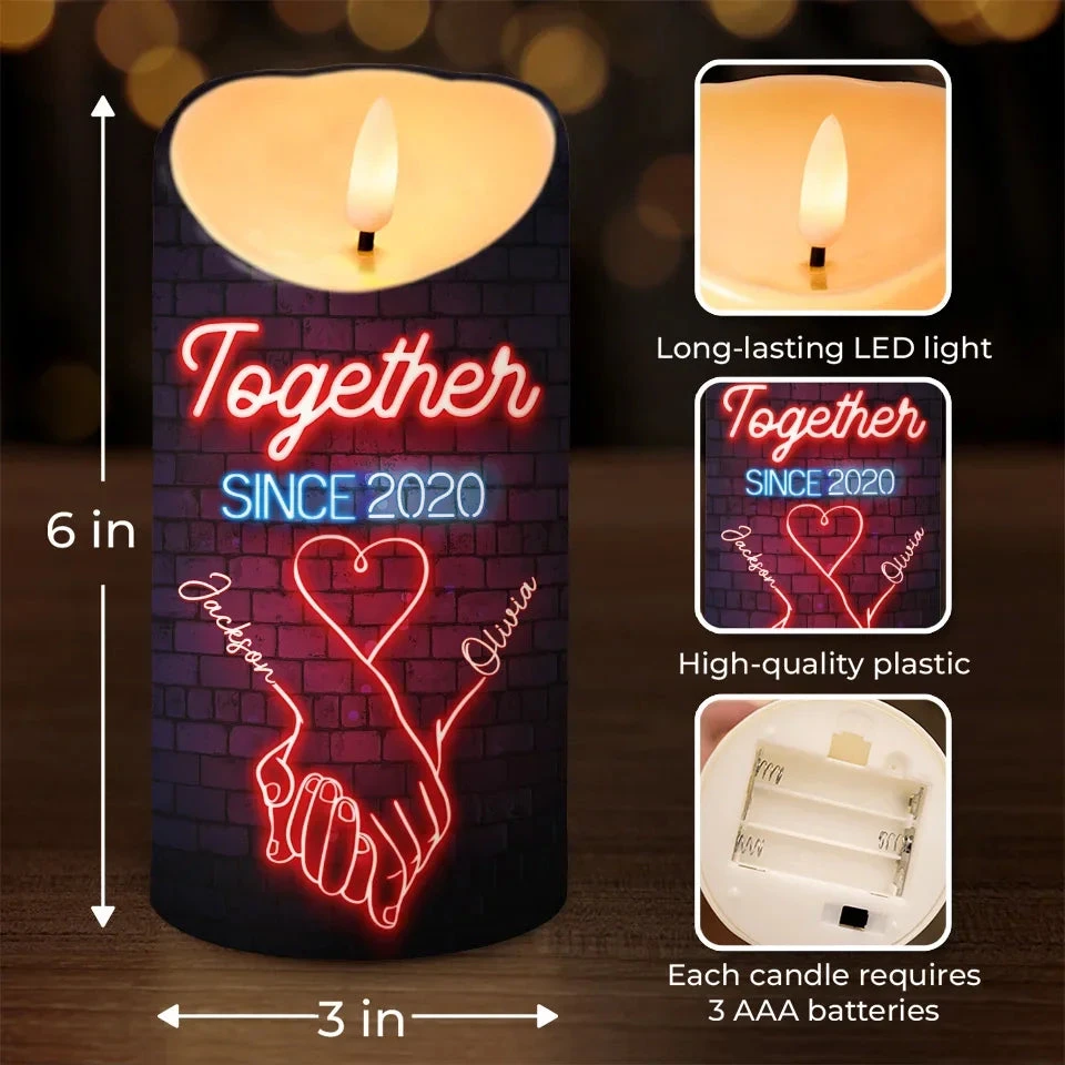 In Your Hand, I Found My Forever - Couple Personalized Custom LED Candle - Christmas Gift For Husband Wife, Anniversary 4 In Your Hand, I Found My Forever - Couple Personalized Custom LED Candle - Christmas Gift For Husband Wife, Anniversary - Image 4
