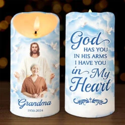 Custom Photo A Life That Touches Others Goes On Forever - Memorial Personalized Custom LED Candle - Sympathy Gift, Christmas Gift For Family Members