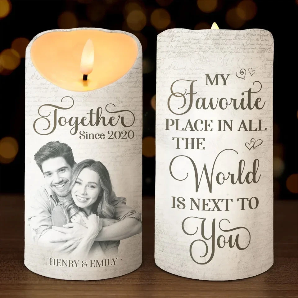 Custom Photo The Best Moments Are The Ones Spent With You - Couple Personalized Custom LED Candle - Christmas Gift For Husband Wife, Anniversary 1 Custom Photo The Best Moments Are The Ones Spent With You - Couple Personalized Custom LED Candle - Christmas Gift For Husband Wife, Anniversary