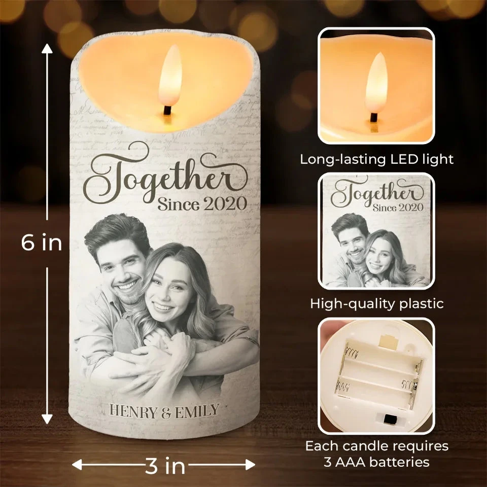 Custom Photo The Best Moments Are The Ones Spent With You - Couple Personalized Custom LED Candle - Christmas Gift For Husband Wife, Anniversary 4 Custom Photo The Best Moments Are The Ones Spent With You - Couple Personalized Custom LED Candle - Christmas Gift For Husband Wife, Anniversary - Image 4