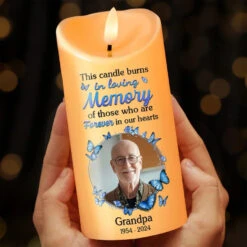 Custom Photo This Candle Burns In Loving Memory - Memorial Personalized Custom LED Candle - New Arrival, Sympathy Gift, Christmas Gift For Family Members -Pawfect House Store 671867028491d