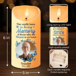 Custom Photo This Candle Burns In Loving Memory - Memorial Personalized Custom LED Candle - New Arrival, Sympathy Gift, Christmas Gift For Family Members -Pawfect House Store 6718670739f84
