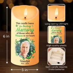 Custom Photo In Our Hearts, You Will Always Stay - Memorial Personalized Custom LED Candle - New Arrival, Sympathy Gift, Christmas Gift For Family Members 7 Custom Photo In Our Hearts, You Will Always Stay - Memorial Personalized Custom LED Candle - New Arrival, Sympathy Gift, Christmas Gift For Family Members -Pawfect House Store 6718673551b3c