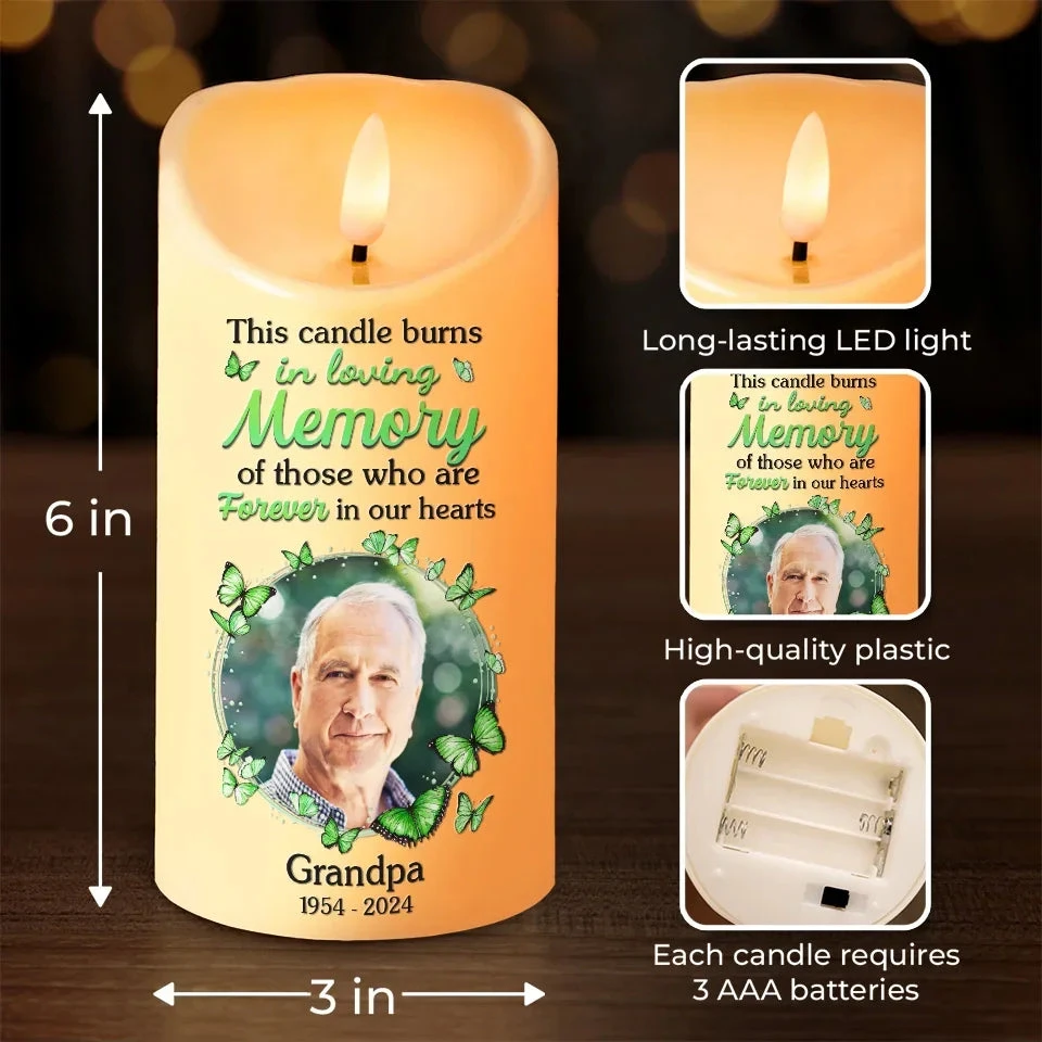 Custom Photo In Our Hearts, You Will Always Stay - Memorial Personalized Custom LED Candle - New Arrival, Sympathy Gift, Christmas Gift For Family Members 4 Custom Photo In Our Hearts, You Will Always Stay - Memorial Personalized Custom LED Candle - New Arrival, Sympathy Gift, Christmas Gift For Family Members - Image 4