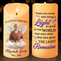 Custom Photo In Loving Memory - Memorial Personalized Custom LED Candle - Christmas Gift, Sympathy Gift, New Arrival Gift For Family Members
