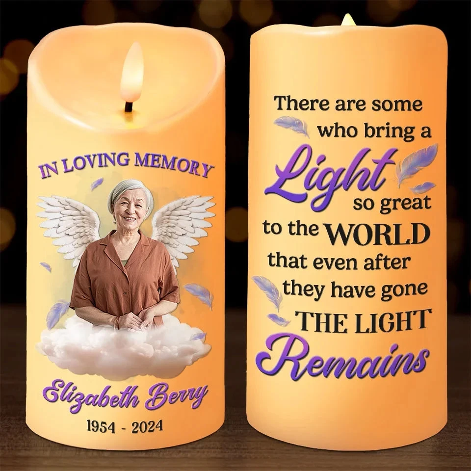 Custom Photo In Loving Memory - Memorial Personalized Custom LED Candle - Christmas Gift, Sympathy Gift, New Arrival Gift For Family Members 1 Custom Photo In Loving Memory - Memorial Personalized Custom LED Candle - Christmas Gift, Sympathy Gift, New Arrival Gift For Family Members