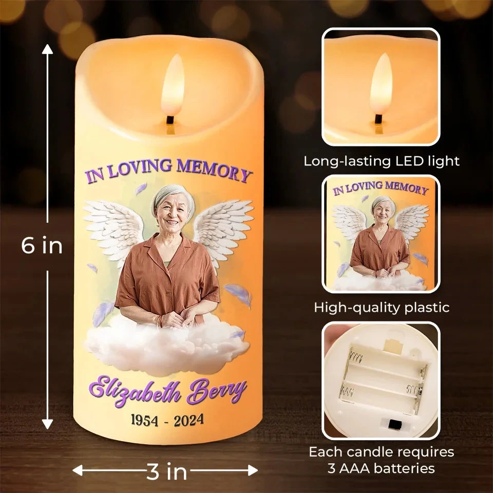Custom Photo In Loving Memory - Memorial Personalized Custom LED Candle - Christmas Gift, Sympathy Gift, New Arrival Gift For Family Members 4 Custom Photo In Loving Memory - Memorial Personalized Custom LED Candle - Christmas Gift, Sympathy Gift, New Arrival Gift For Family Members - Image 4