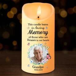 Custom Photo Loving You Forever - Memorial Personalized Custom LED Candle - New Arrival, Christmas Gift, Sympathy Gift For Family Members