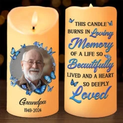 Custom Photo Your Life Was A Blessing, Your Memory A Treasure - Memorial Personalized Custom LED Candle - New Arrival, Christmas Gift, Sympathy Gift For Family Members