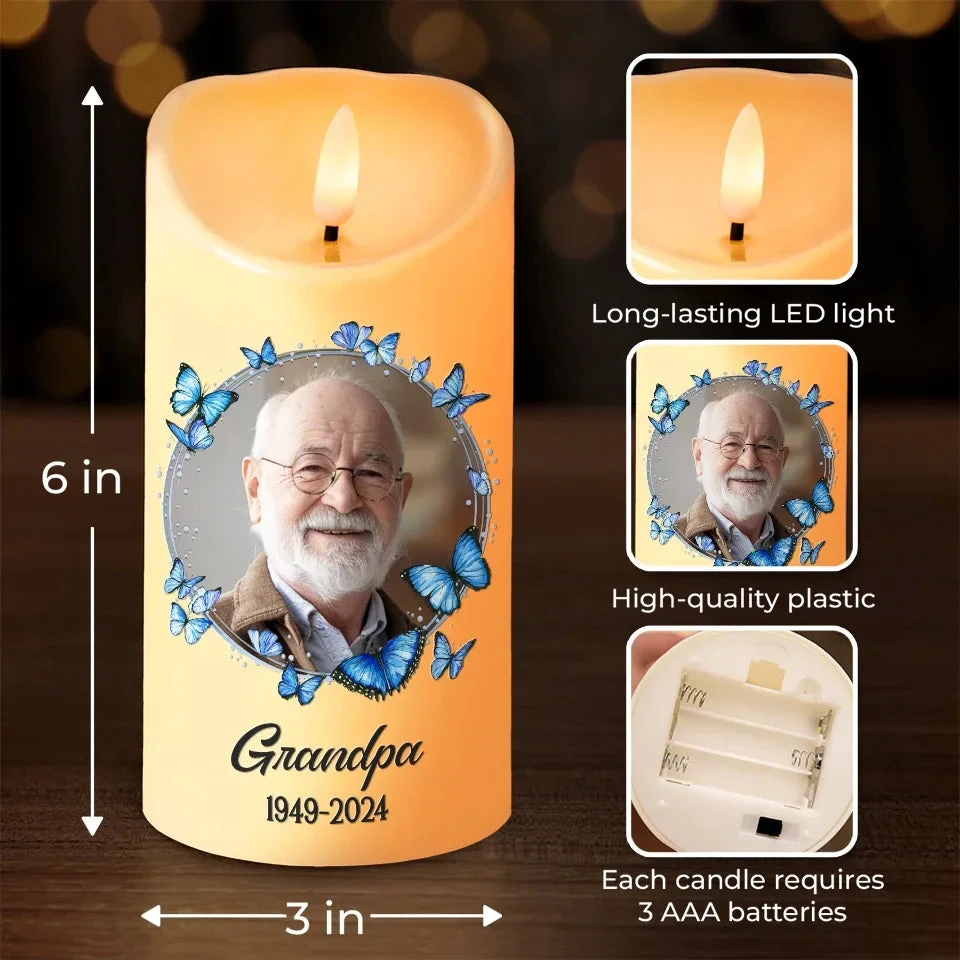 Custom Photo Your Life Was A Blessing, Your Memory A Treasure - Memorial Personalized Custom LED Candle - New Arrival, Christmas Gift, Sympathy Gift For Family Members 4 Custom Photo Your Life Was A Blessing, Your Memory A Treasure - Memorial Personalized Custom LED Candle - New Arrival, Christmas Gift, Sympathy Gift For Family Members - Image 4