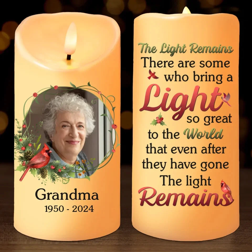 Custom Photo This Light Shines As A Symbol Of Love - Memorial Personalized Custom LED Candle - New Arrival, Sympathy Gift, Christmas Gift For Family Members 2 Custom Photo This Light Shines As A Symbol Of Love - Memorial Personalized Custom LED Candle - New Arrival, Sympathy Gift, Christmas Gift For Family Members - Image 2