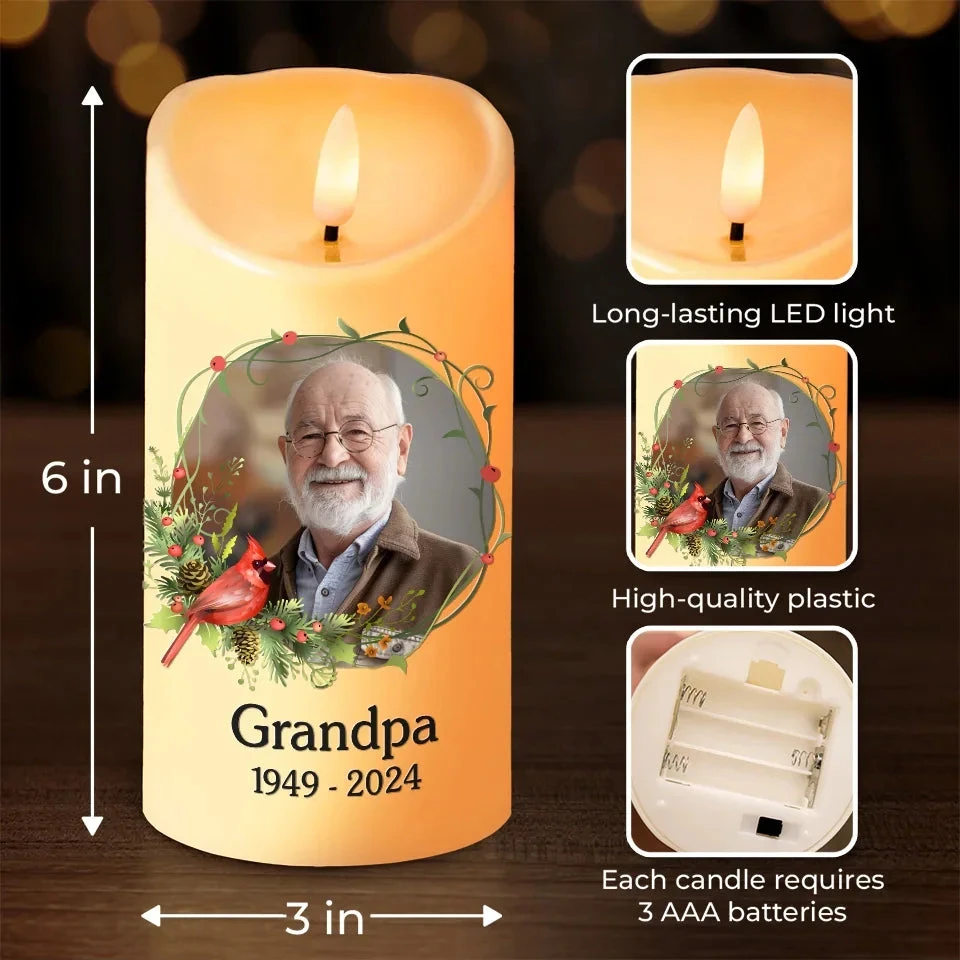 Custom Photo This Light Shines As A Symbol Of Love - Memorial Personalized Custom LED Candle - New Arrival, Sympathy Gift, Christmas Gift For Family Members 4 Custom Photo This Light Shines As A Symbol Of Love - Memorial Personalized Custom LED Candle - New Arrival, Sympathy Gift, Christmas Gift For Family Members - Image 4