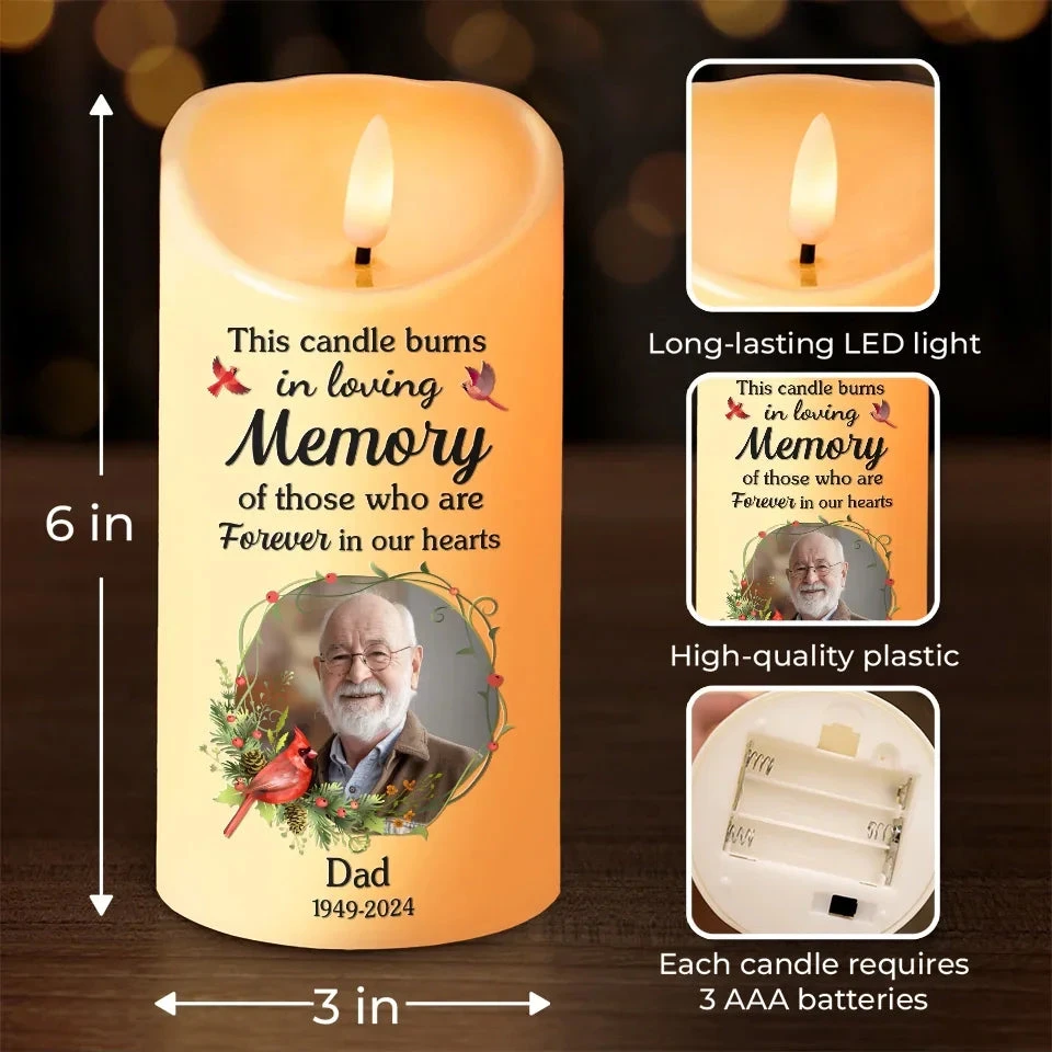 Custom Photo Part Of Me Went With You, Wherever You May Roam - Memorial Personalized Custom LED Candle - New Arrival, Sympathy Gift, Christmas Gift For Family Members 4 Custom Photo Part Of Me Went With You, Wherever You May Roam - Memorial Personalized Custom LED Candle - New Arrival, Sympathy Gift, Christmas Gift For Family Members - Image 4