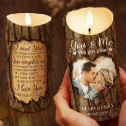 Custom Photo You Complete Me And Make Me A Better Person - Couple Personalized Custom LED Candle - Christmas Gift For Husband Wife, Anniversary -Pawfect House Store 67187331e4c27