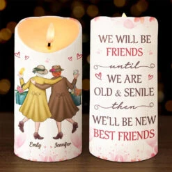 Besties Forever, No Matter What - Bestie Personalized Custom LED Candle - Christmas Gift For Best Friends, BFF, Sisters