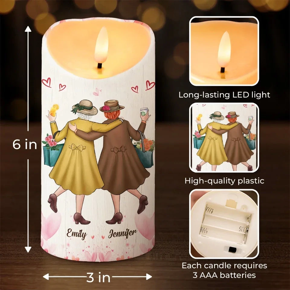 Besties Forever, No Matter What - Bestie Personalized Custom LED Candle - Christmas Gift For Best Friends, BFF, Sisters 4 Besties Forever, No Matter What - Bestie Personalized Custom LED Candle - Christmas Gift For Best Friends, BFF, Sisters - Image 4