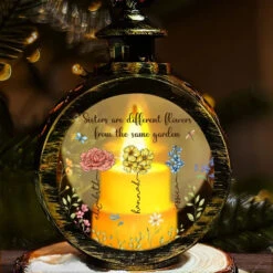 Sisters Are Different Flowers From The Same Garden - Bestie Personalized Custom Candlelight Lantern Ornament - Christmas Gift For Best Friends, BFF, Sisters