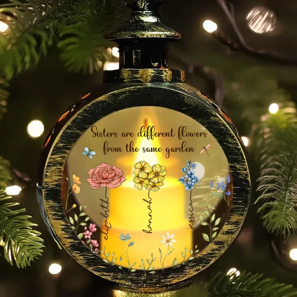 Sisters Are Different Flowers From The Same Garden - Bestie Personalized Custom Candlelight Lantern Ornament - Christmas Gift For Best Friends, BFF, Sisters 4 Sisters Are Different Flowers From The Same Garden - Bestie Personalized Custom Candlelight Lantern Ornament - Christmas Gift For Best Friends, BFF, Sisters - Image 4