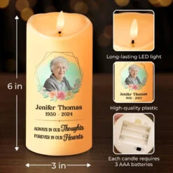 Custom Photo Not A Day Goes By That You Are Not Missed - Memorial Personalized Custom LED Candle - Sympathy Gift, Christmas Gift For Family Members 7 Custom Photo Not A Day Goes By That You Are Not Missed - Memorial Personalized Custom LED Candle - Sympathy Gift, Christmas Gift For Family Members -Pawfect House Store 671a0fb223358