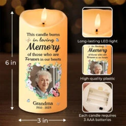 Custom Photo You Left A Beautiful Legacy - Memorial Personalized Custom LED Candle - Sympathy Gift, Christmas Gift For Family Members -Pawfect House Store 671a5a6614cc3